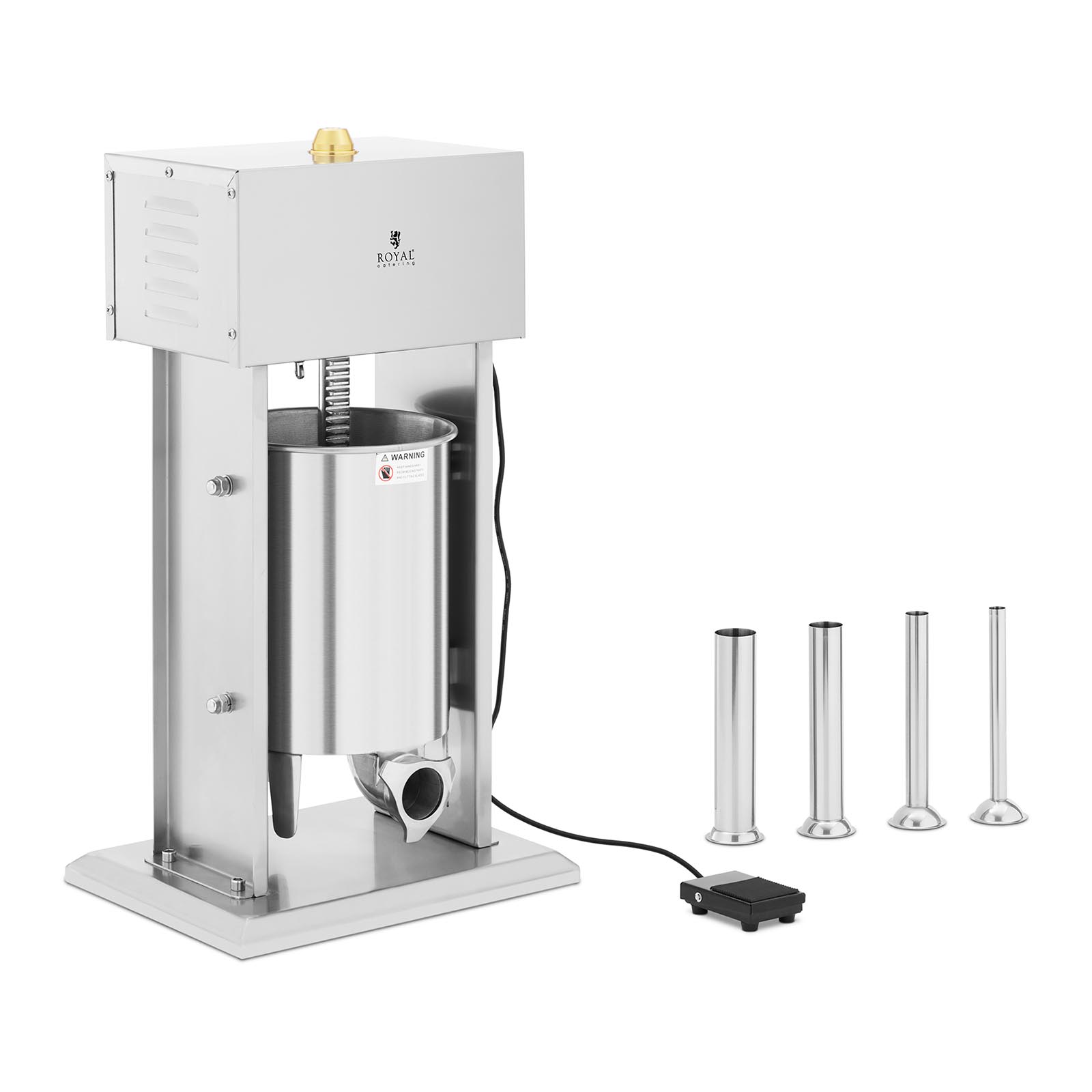 Poussoir à saucisse - 10 L - électrique - avec 4 tubes de remplissage - Royal Catering