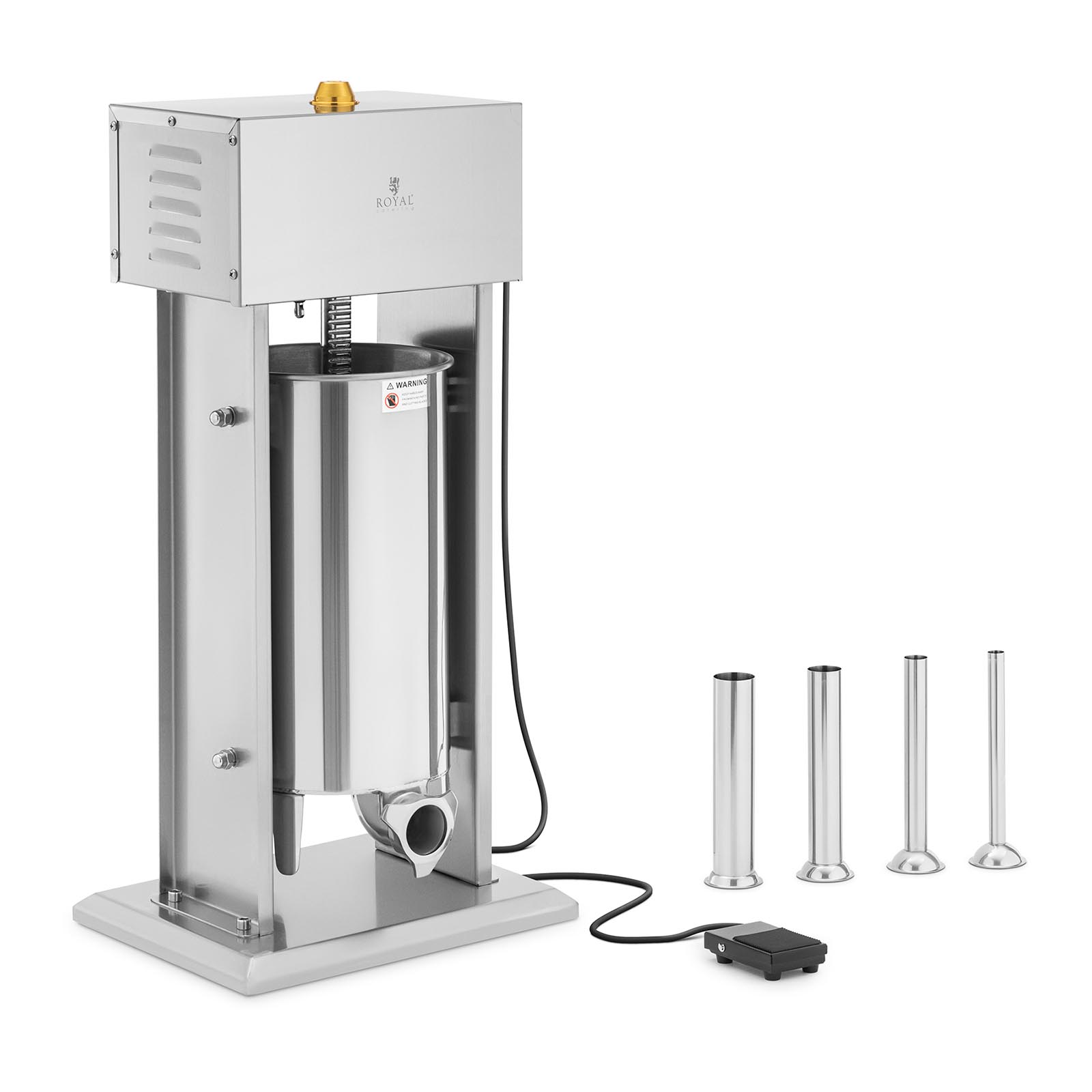 Poussoir à saucisse - 15 L - électrique - avec 4 tubes de remplissage - Royal Catering