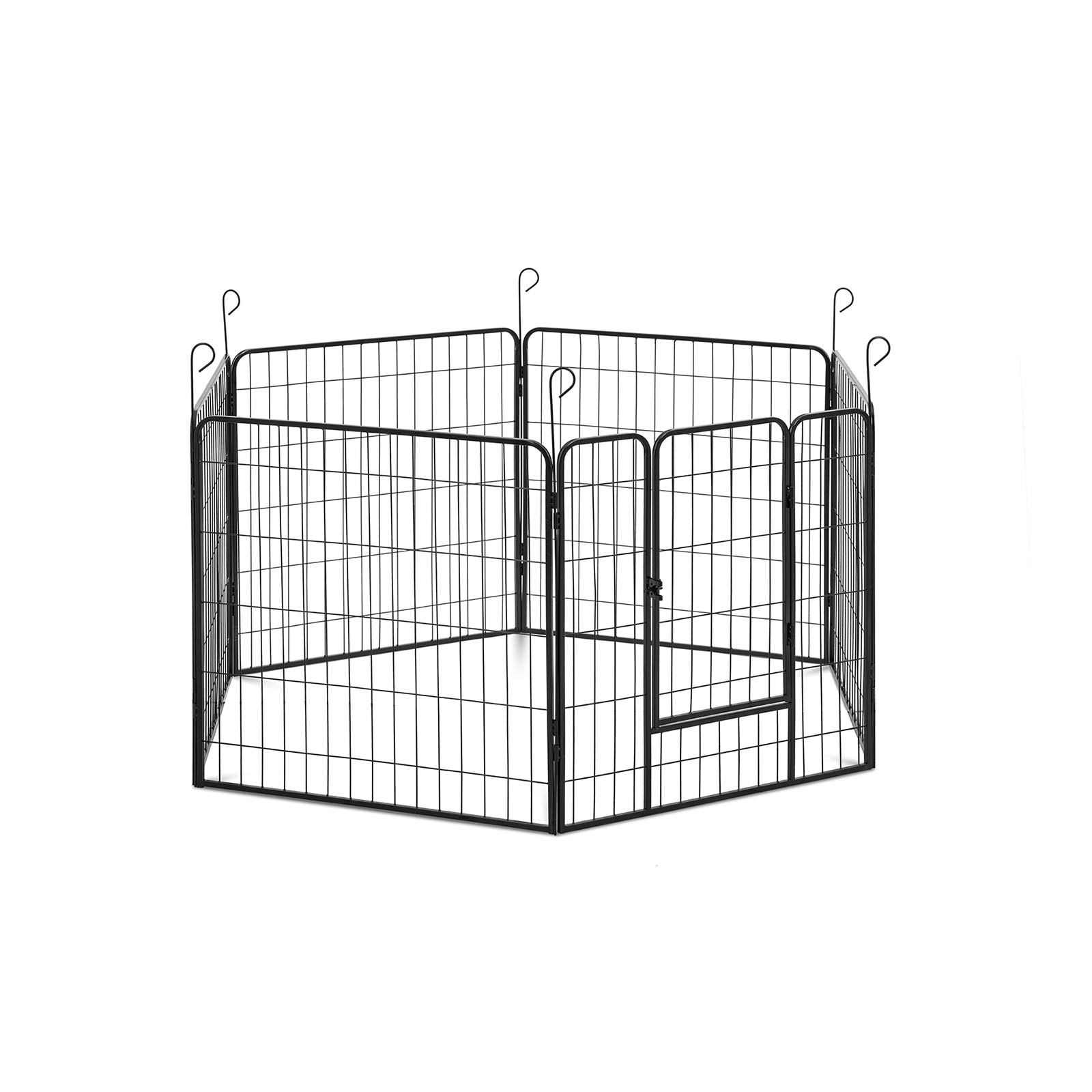 Enclos pour chiots - avec porte - 6 segments modulaires - pour l'intérieur et l'extérieur
